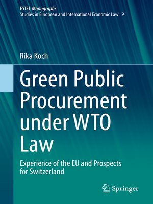 cover image of Green Public Procurement under WTO Law